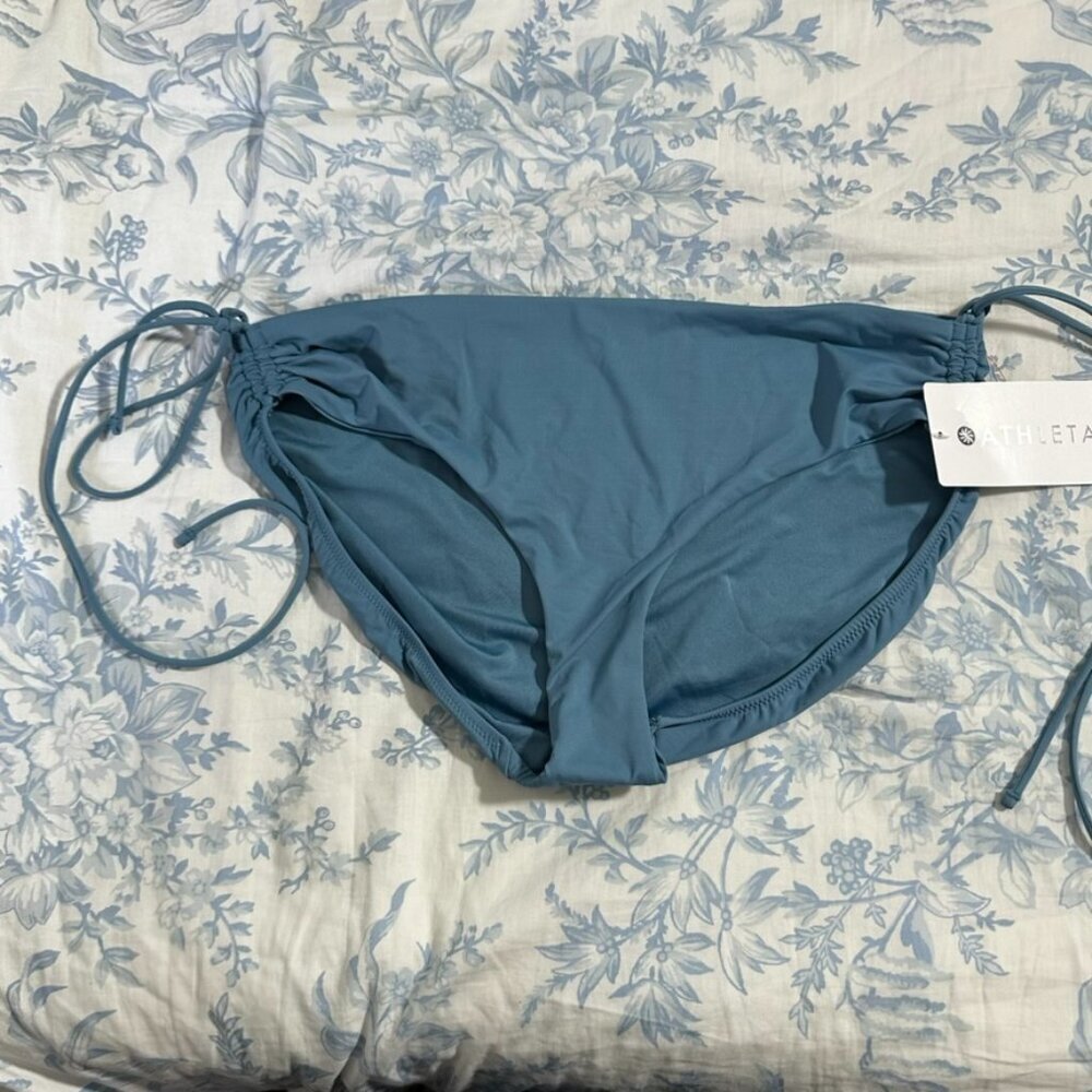 NWT Athleta Size Large Cinch Full Bikini Bottom Skylark Blue size XL